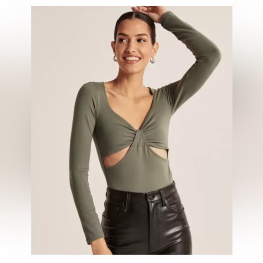 Abercrombie & Fitch Green Cut Out bodysuit